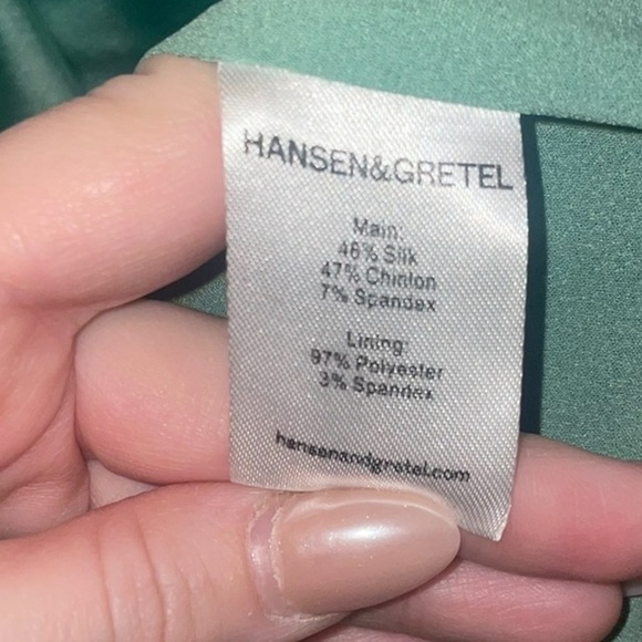 Hansel & Gretel Silk mini Amelia Dress in the color Sea Foam 💚 sz Medium - Picture 9 of 10